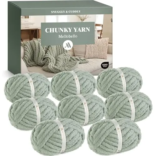 Mellobello Jumbo Chunky yarn in sage green
