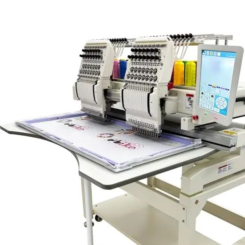 HayWHNKN dual-head commercial embroidery machine with 15.7x19.6 inch area