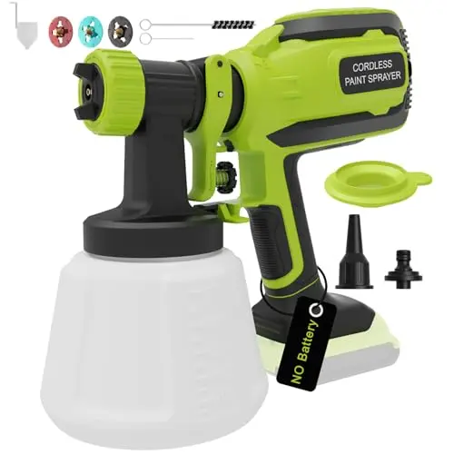 PULENDY cordless paint sprayer for DeWalt batteries with green design