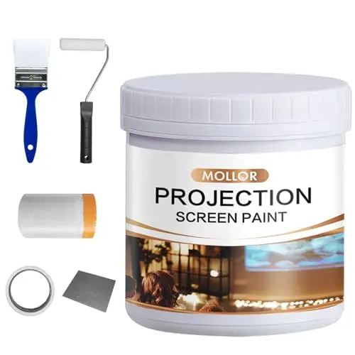 Mollor projector screen paint can with white liquid paint
