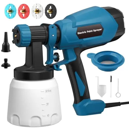 WIBENTL blue electric paint sprayer with cleaning accessories