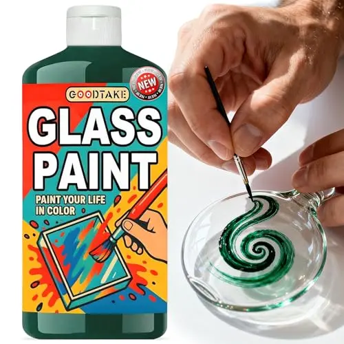 GOODTAKE green glass paint for wine glass accent designs