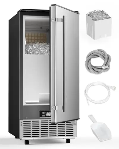 Feelfunn undercounter ice maker with adjustable ice sizes and stainless steel build