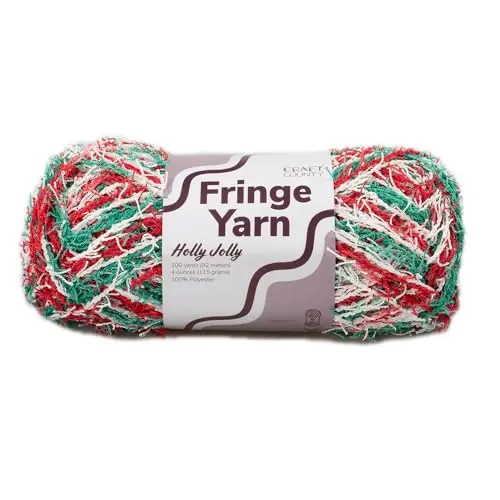 Craft County Fringe yarn with textured surface for decorative dishcloths