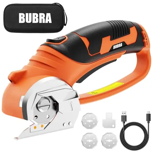BUBRA orange cordless electric scissors with multiple blades