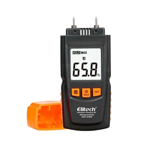 Elitech moisture meter with pin probes and digital display