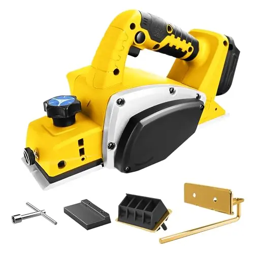 Funnywhale cordless planer with wood shavings