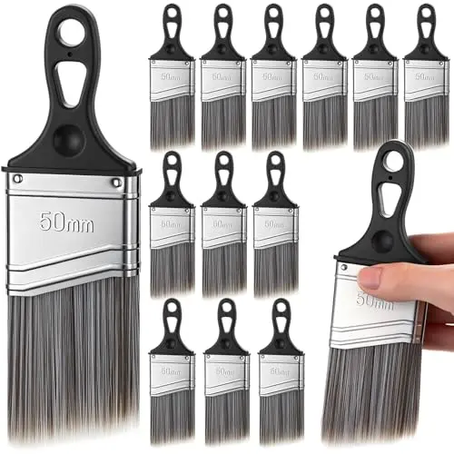 LemonRoad 12-pack short angle paint brushes for cabinet painting projects