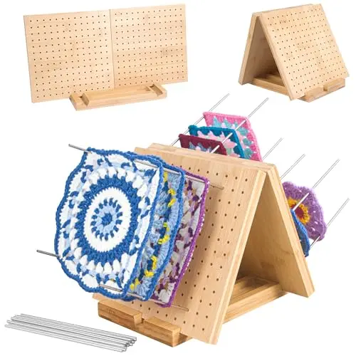 YSHFNUHSJ bamboo crochet blocking board with stainless steel pins