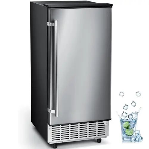 Kismile undercounter ice maker with reversible door and insulated housing