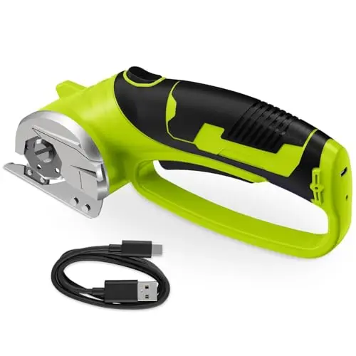 Mershca green cordless electric scissors with safety features