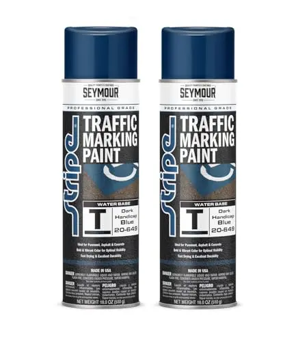 Seymour dark handicap blue traffic marking paint for asphalt parking lots