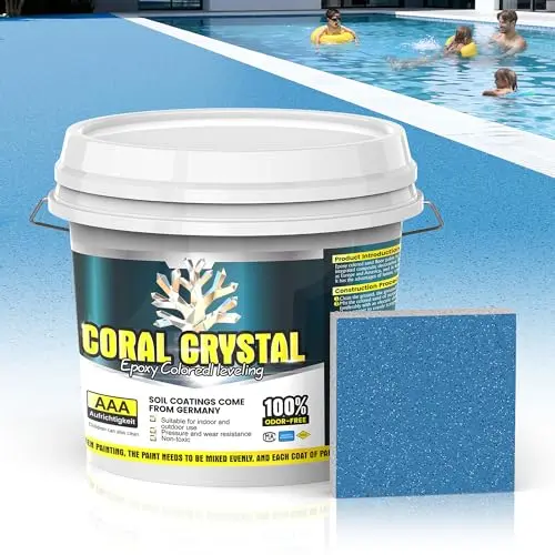 Coral Crystal Self-Leveling Epoxy Floor Paint in Navy Grip
