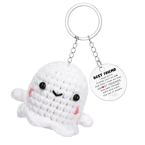 JoycuFF crochet axolotl keychain with inspirational message