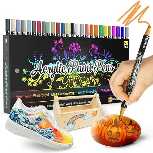 Desire Deluxe acrylic paint pens for wine glass and rock painting