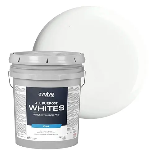 EVOLVE all purpose white latex flat interior paint for walls and ceilings