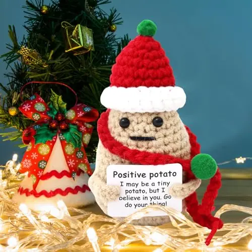 Handmade crochet potato doll for emotional support and fun decor