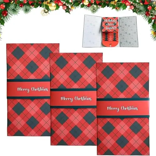 Handmade Christmas gift card booklet with personalized message slots