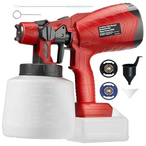 Samvinor red cordless paint sprayer for Milwaukee batteries